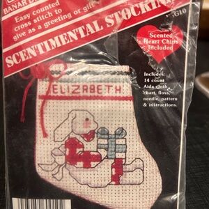 Vintage Banar Designs Cross Stitch Stocking Kit with‎ Bunny Design